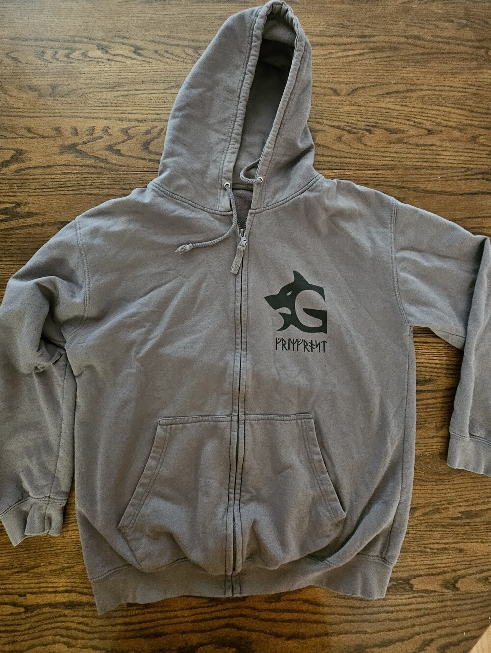 Grimfrost Gray Zip-Up Hoodie